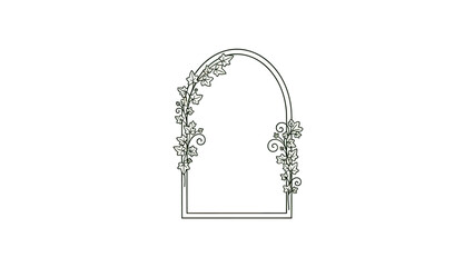 Elegant Archway with Climbing Ivy, Floral Border Design, Garden Entrance