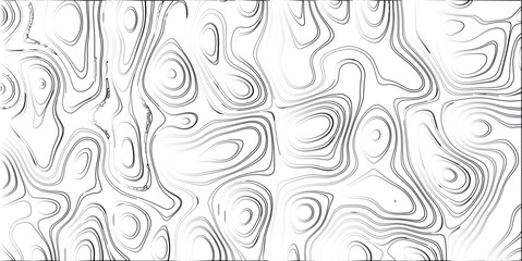 White topographic contour lines pattern with gradient shading on a white background creating a sense of depth and organic flow in an abstract design © Brainless