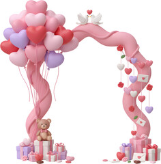 birthday card with gift boxes and balloons