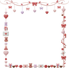 frame with hearts