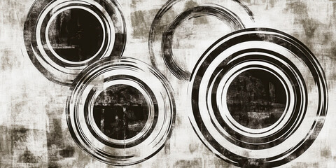 abstract interlocking rings swirling in grunge texture evoking unity and strength perfect for dramatic wallpaper or commercial banner background