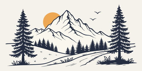vector illustration of a winter landscape