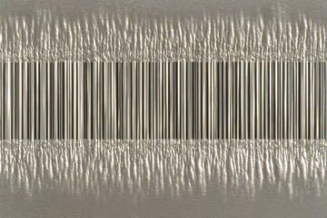 Horizontal barcode design made from gray and silver lines creates an abstract effect for modern art interpretation in a digital setting