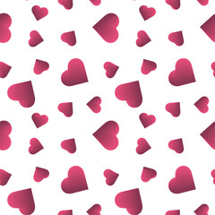 Pink 3D hearts seamless pattern
