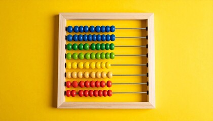 old abacus with colorful beads