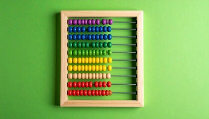 old abacus on green background