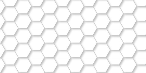 Naklejka premium White abstract hexagonal paper background. Luxury White grid Pattern. Futuristic emboss honeycomb mosaic white background. geometric mesh cell texture. modern futuristic wallpaper.