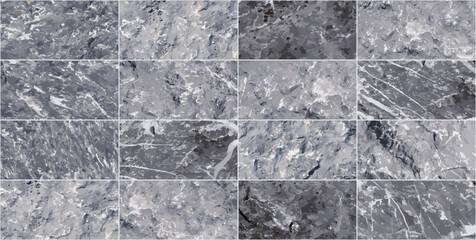 Black marble rectangular tile seamless pattern. Natural stone design. Brick wall area. Vector.
