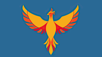 Obraz premium Stylized Phoenix Bird Illustration - Symbol of Rebirth and Hope