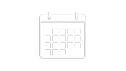 Calendar Outline Icon for Scheduling and Planning Isolated on White Background