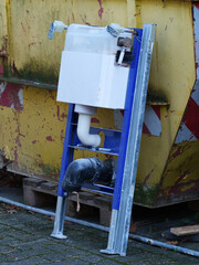 Extended toilet pre-wall element or concealed cistern mounting frame