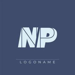 Fototapeta premium A sophisticated and professional logo design featuring the initials NP in a bold sans serif typeface suitable for various business branding purposes