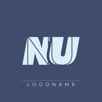 A sophisticated and professional logo design featuring the initials NU in a bold sans serif typeface suitable for various business branding purposes
