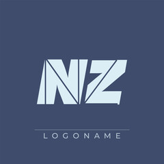 Fototapeta premium A sophisticated and professional logo design featuring the initials NZ in a bold sans serif typeface suitable for various business branding purposes