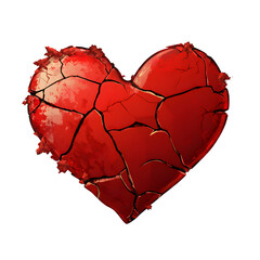Cracked Red Heart Symbolizing Emotional Pain and Vulnerability