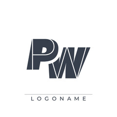 Fototapeta premium A sophisticated and professional logo design featuring the initials PW in a bold sans serif typeface suitable for various business branding purposes