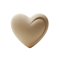 A sculpted heart shape with a smooth matte finish and a subtle swirl detail.