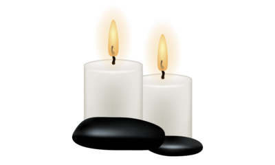 candle on white background