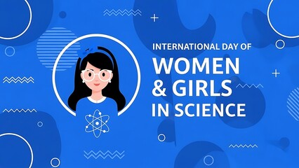 Girl in science celebrating International Day of Women and Girls in Science , February 11
