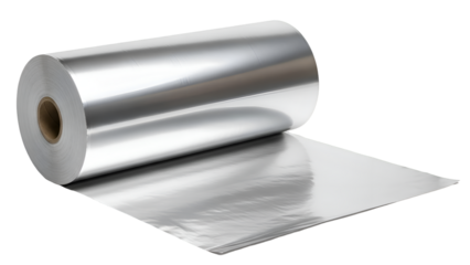 Shiny aluminum foil roll