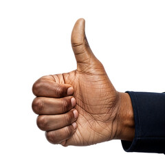 Dark-Skinned Hand Giving a Thumbs Up Gesture