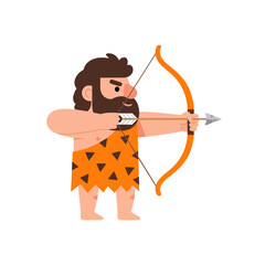 A caveman ready for hunting bring arrow, vector illustration design