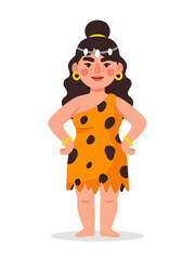 A cavewoman, vector illustration design