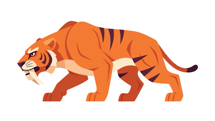 strong and dangerous sabertooth, vector illustration design