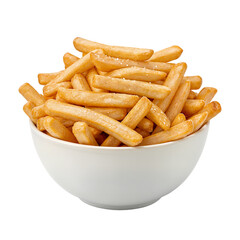 Golden Crispy French Fries in a White Bowl