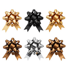Collection of Metallic Gift Bows for Presents and Decorations