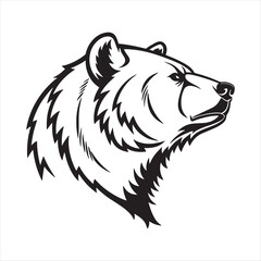 Obraz premium Bear head profile illustration — strong wildlife animal vector logo