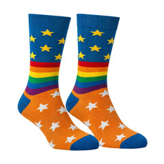 Colorful Star and Rainbow Patterned Socks