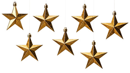Shiny Golden Stars Set for Festive Decorations