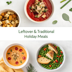 Leftover Traditional Holiday Meals, Festive Holiday Leftover Food Table, Traditional Holiday Dinner Leftovers, Family Holiday Meal Leftovers, Cozy Holiday Leftover Feast