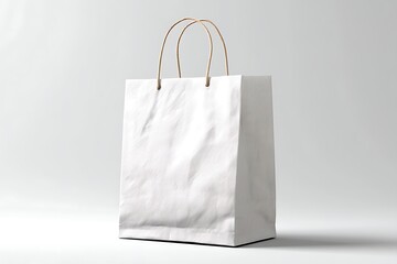 shopping bag product mockup on seamless white background high detail professional stock photography, Realistic Photo