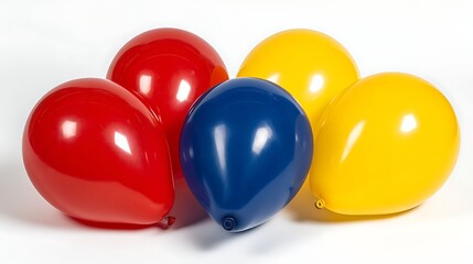 children party balloon isolated on pure white background vibrant color clean commercial stock image, Realistic Photo