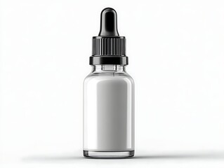 dropper bottle mockup isolated on white background branding ready product photography, Realistic Photo