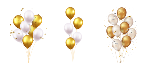 gold baloon isolated on white