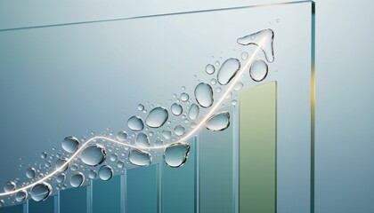Healthy Fluid Droplets Gathering Upward as Chart Showing Progressive Recovery