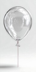 transparent balloon isolated on pure white backdrop subtle shadow high resolution product photo, Realistic Photo