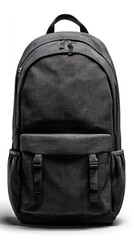sleek modern backpack isolated on white background top view flat lay shadow subtle premium quality product shot, Realistic Photo