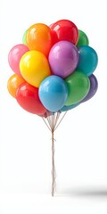 single colorful balloon isolated on white backdrop studio lighting clean stock photography, Realistic Photo