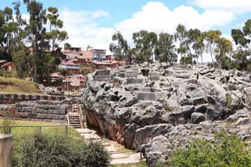 Fototapeta premium Visiting the Qenqo Archaeological Site Near Cusco Peru