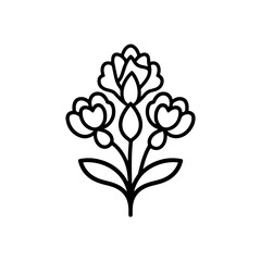 Hand drawn flower illustration outline flower