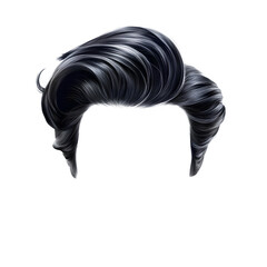 Retro Pompadour Hairstyle with Glossy Dark Waves