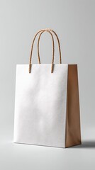 shopping bag packaging mockup on white seamless background crisp focus professional catalog style, Realistic Photo