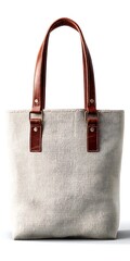 luxury tote bag on pure white background soft natural light crisp edges product photography high resolution for stock imagery, Realistic Photo