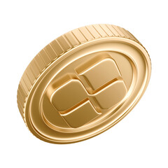 3D Element - Gold Coin with Pix Symbol - Isolated Background