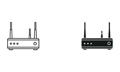 Obraz premium Wireless router illustration with different color schemes