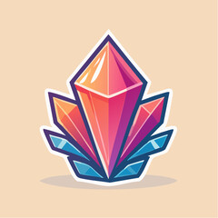 Illustration of a crystal formation with vibrant colors and sharp edges.